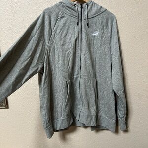 Plus size Nike Heather Gray Full-Zip Hoodie